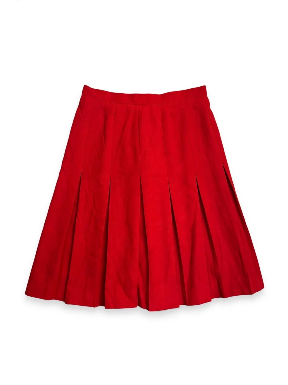 Liz Claiborne Vintage Bright Red Pleated Skirt - Petite 14 - 21" Long